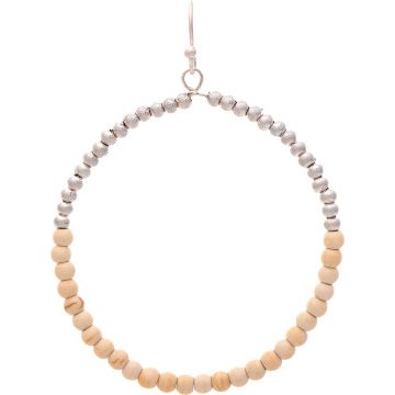 Silver Ivory Beaded Circle Earring