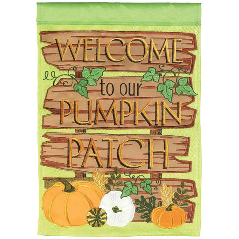 Welcome Pumpkin Patch Burlap Flag