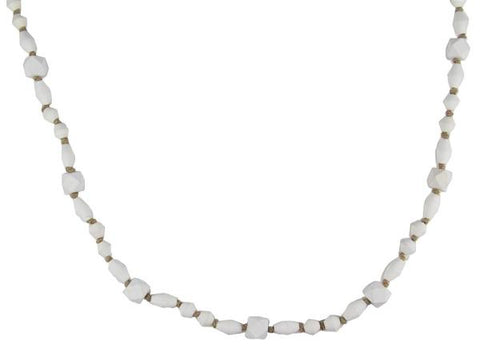Geometric Whitewash Wooden Bead Garland