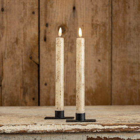 Cream Thick Textured Taper Candle Set (2 sizes)