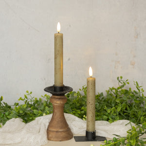 Green Thick Textured Taper Candle Set (2 sizes)