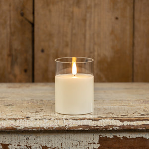 White Glass 3D Flameless Candle