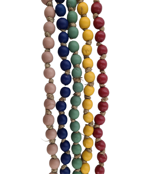 Small Round Wood Bead Garland (Multiple Colors)