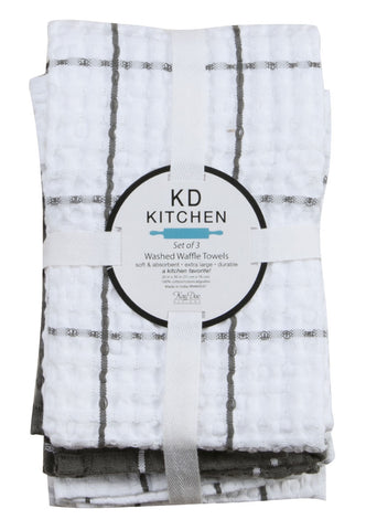 Waffle Knit Kitchen Towels (Multiple Colors)