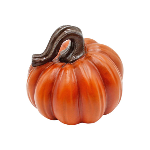 Bent-Stem Resin Pumpkin (White & Orange)