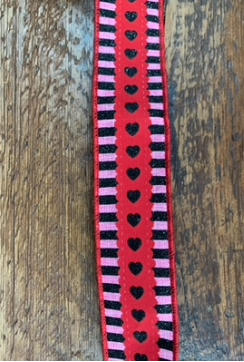 Pink & Black Stripe Border Ribbon