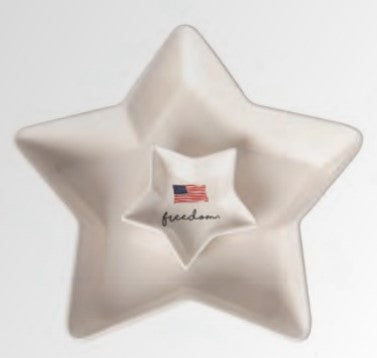 Americana Star Chip & Dip Plate Set