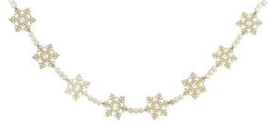 Wood Snowflake & Bead Garland