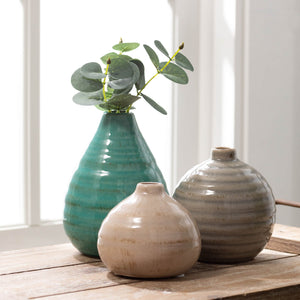 Ribbed Glazed Vase (3 sizes)