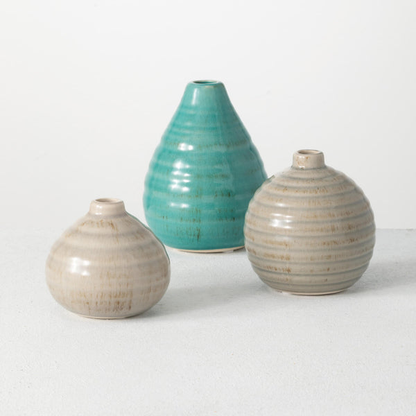 Ribbed Glazed Vase (3 sizes)