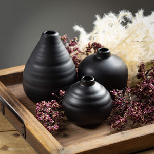 Ebony Compact Matte Black Vase (3 sizes)