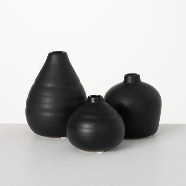 Ebony Compact Matte Black Vase (3 sizes)