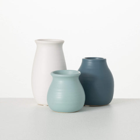 Sky-Blue Matte Vessel Vase (3 styles)