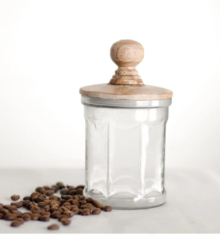 Clear Canister with Wooden Lid (2 Sizes)