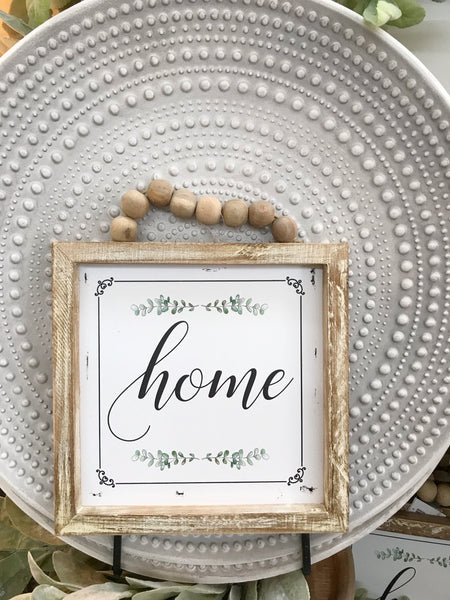Whitewashed Beaded Signs