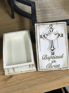 Distressed Baptism Keepsake Box