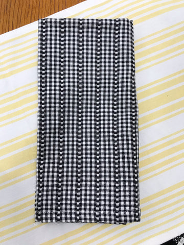 Black & White Gingham Cloth Napkin