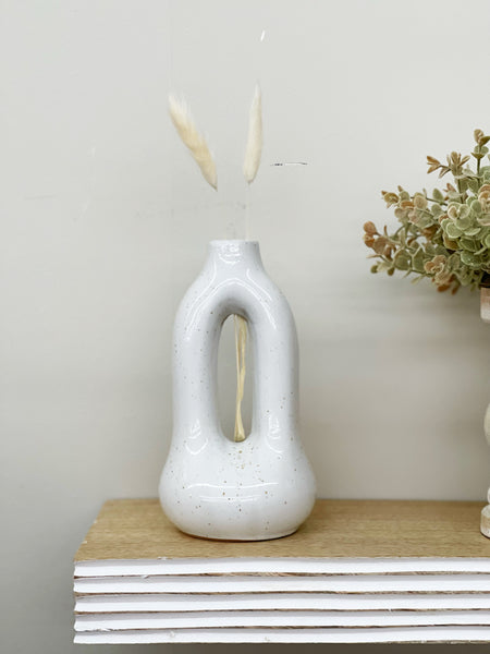 White Cutout Vase