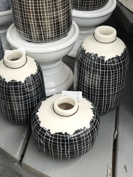 Black & White Stripped Vase