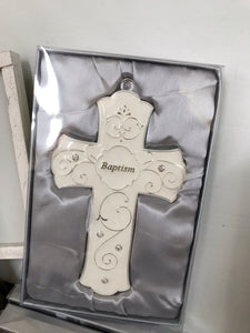 Ceramic Baptism Cross