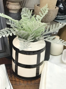 Black & White Grid Vase