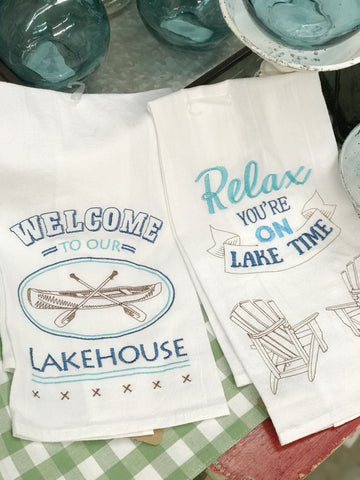 Welcome to Our Lake House Dish Towel