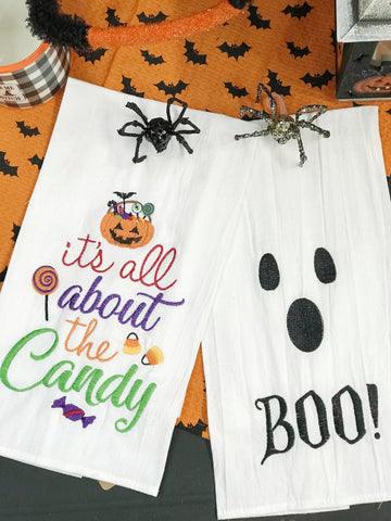 Halloween Flour Sack Dish Towels