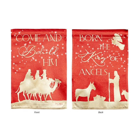 Red and Gold Christmas Night Flag