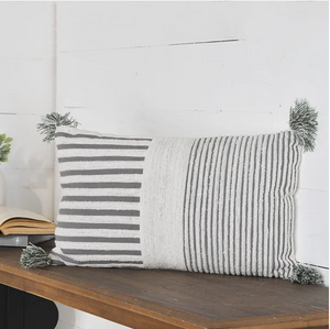 Grey and White Stripe Pillows (2 styles)
